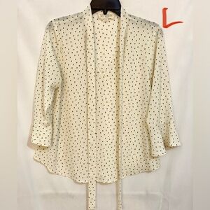 White Polka Dot Women's Top